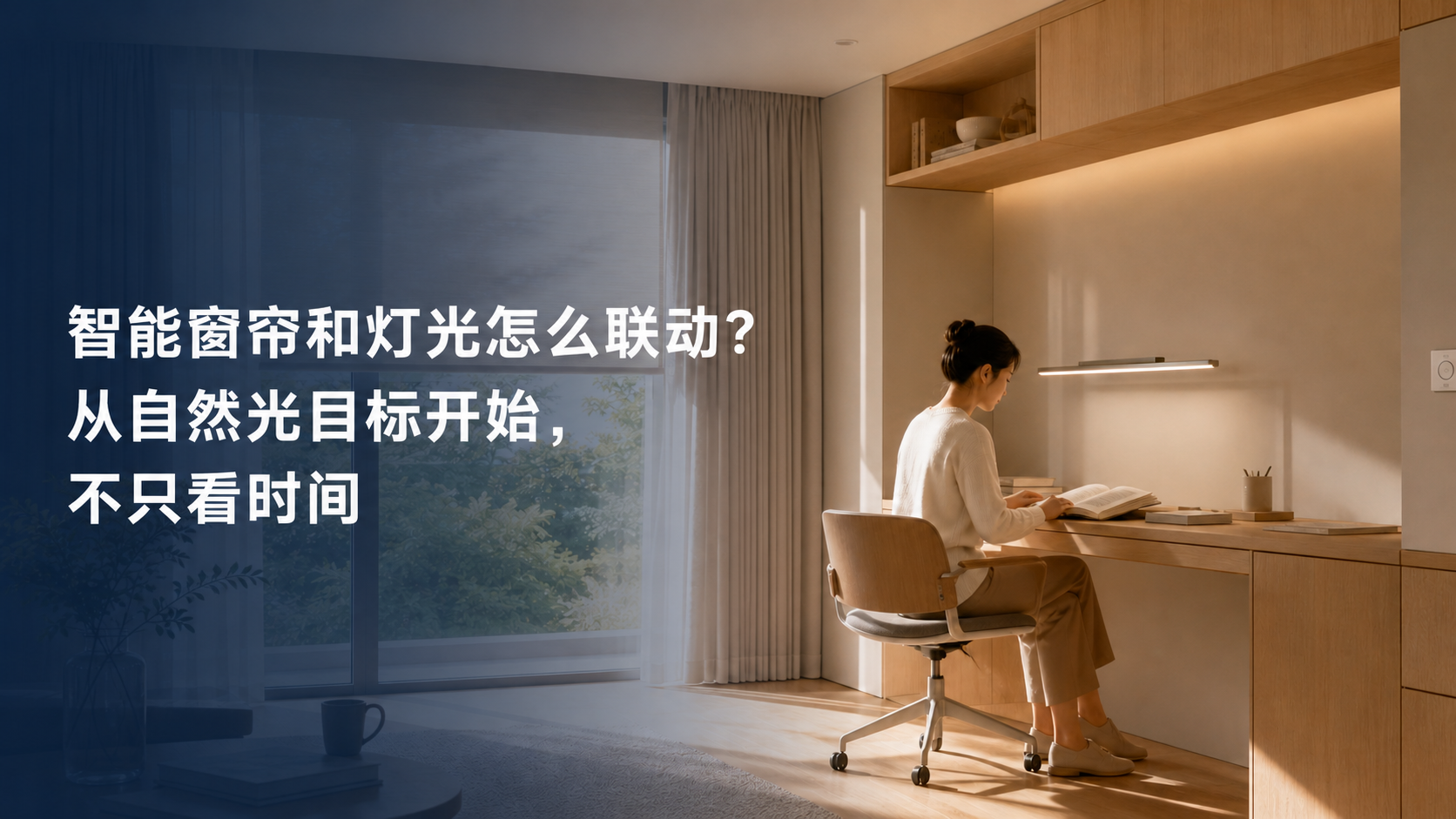 文章封面：智能窗帘和灯光怎么联动？从自然光目标开始，不只看时间
