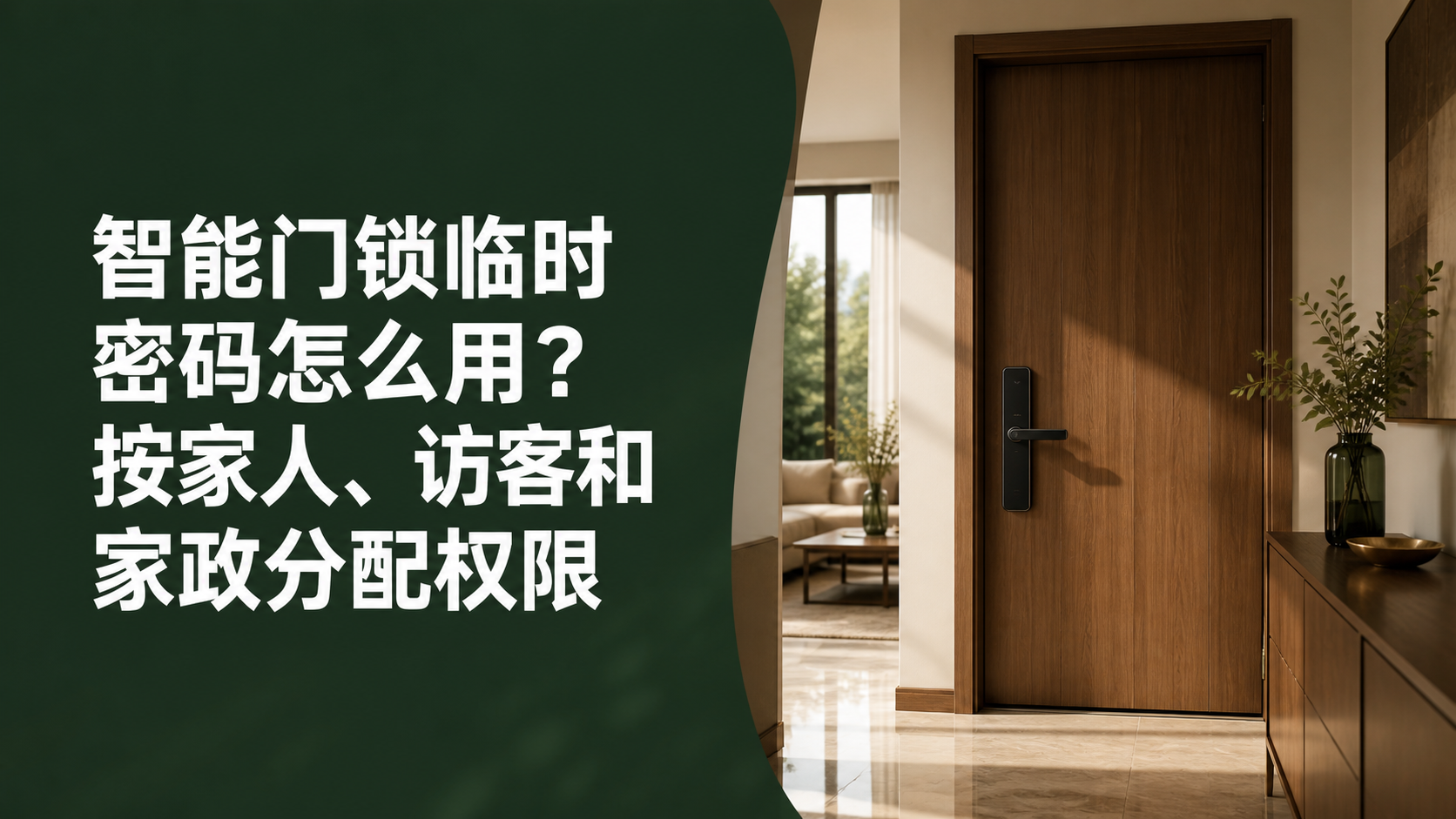 住宅入户门与无品牌智能门锁的概念场景，叠加完整文章标题