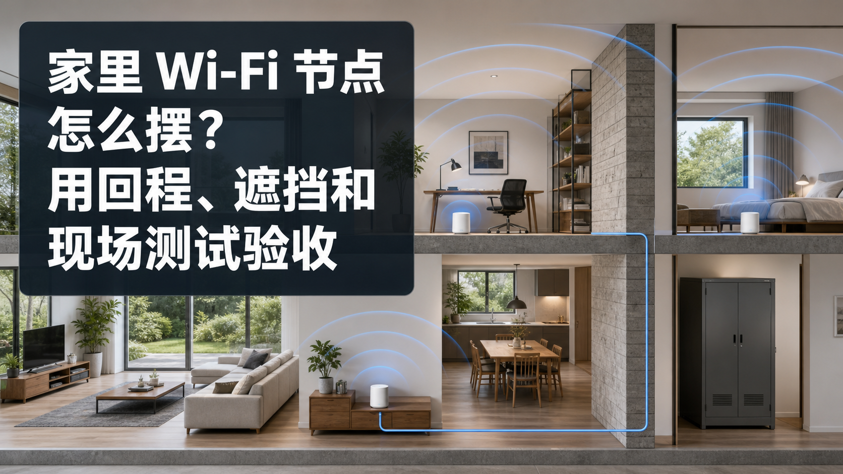 文章封面：家里 Wi-Fi 节点怎么摆？用回程、遮挡和现场测试验收