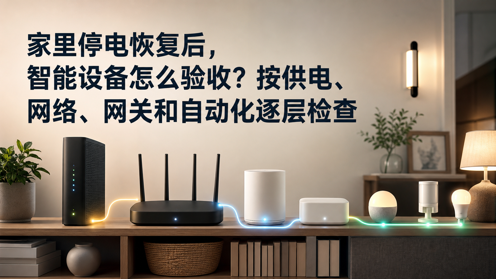 停电恢复后按供电、网络、网关和自动化顺序检查智能设备的场景