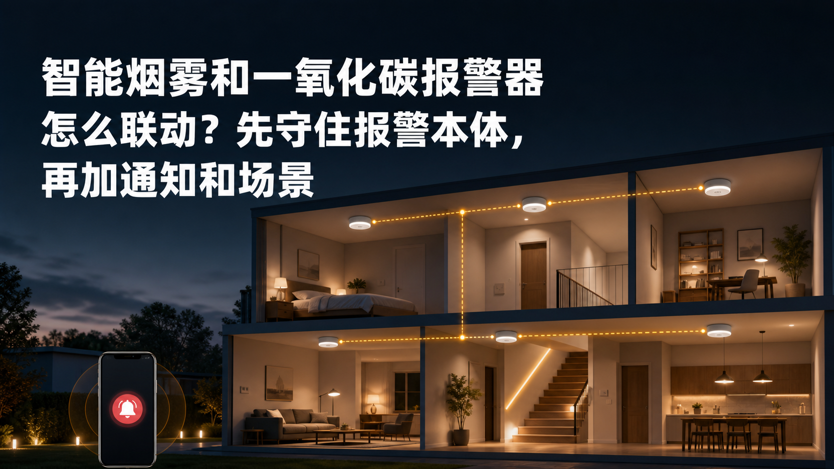 文章封面：智能烟雾和一氧化碳报警器怎么联动？先守住报警本体，再加通知和场景