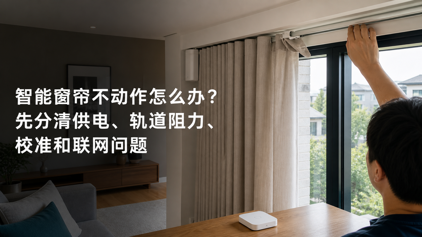 智能窗帘不动作怎么办?先分清供电、轨道阻力、校准和联网问题