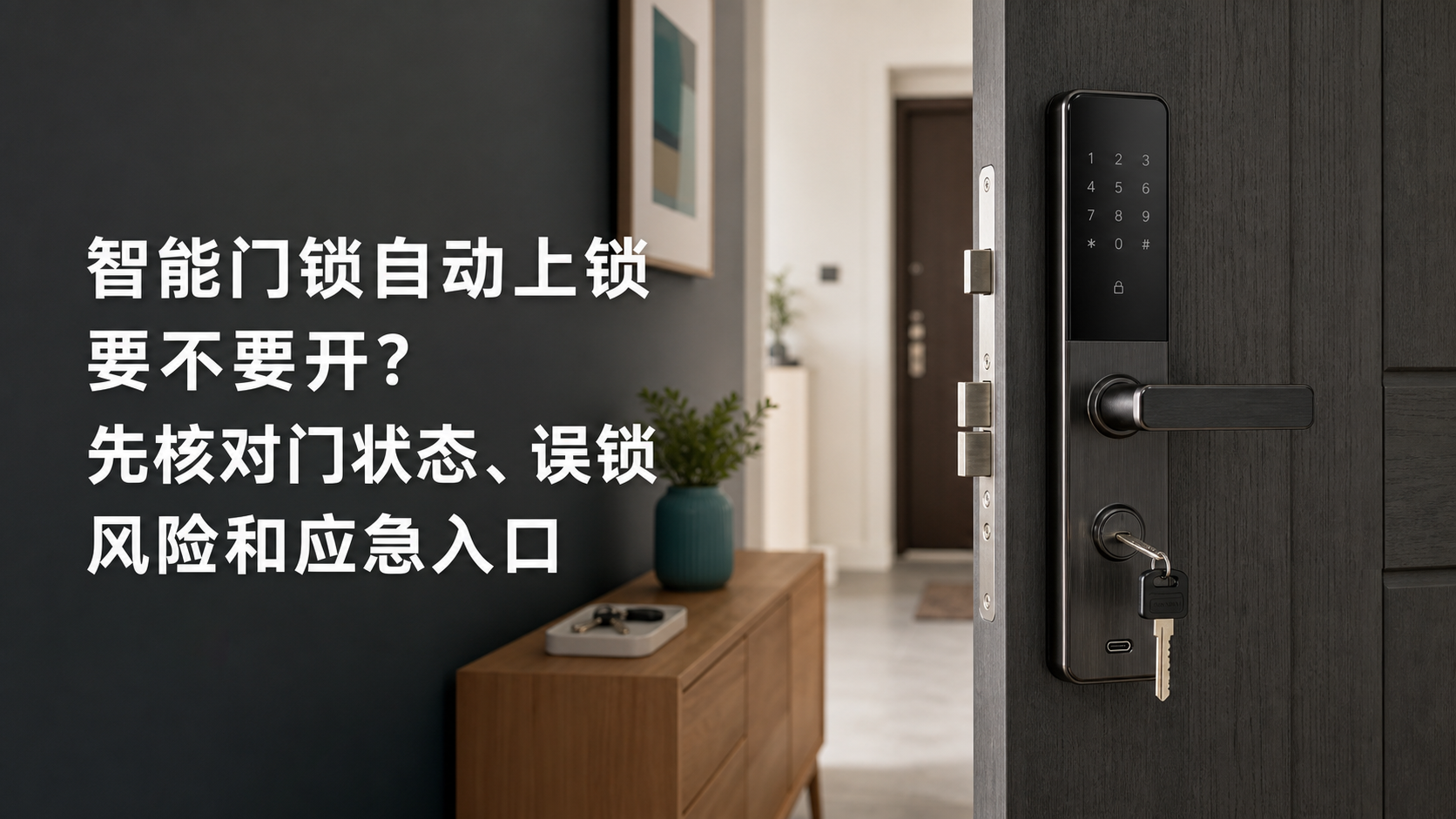 智能门锁自动上锁要不要开？先核对门状态、误锁风险和应急入口