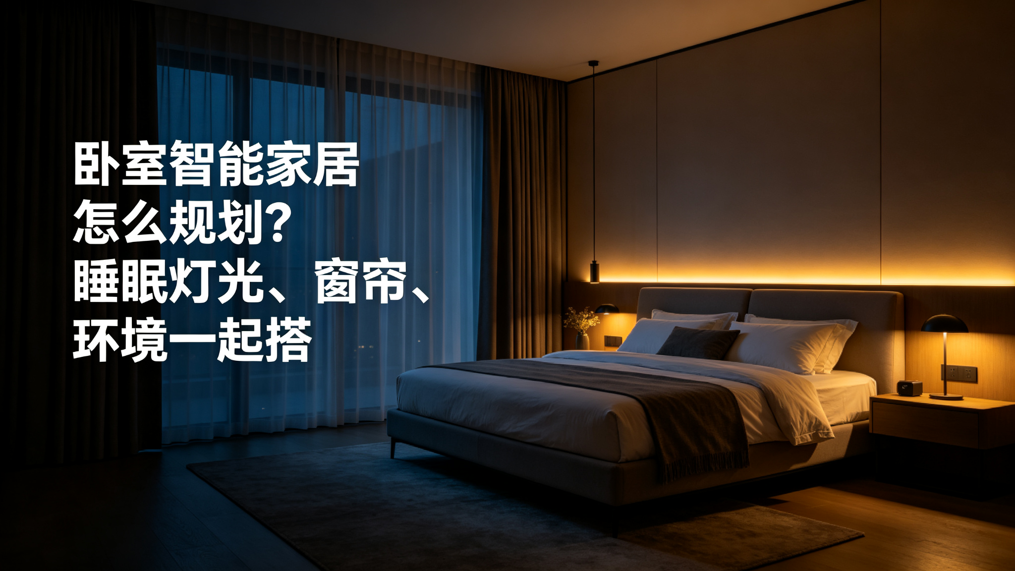 卧室智能家居怎么规划?睡眠灯光、窗帘、环境一起搭
