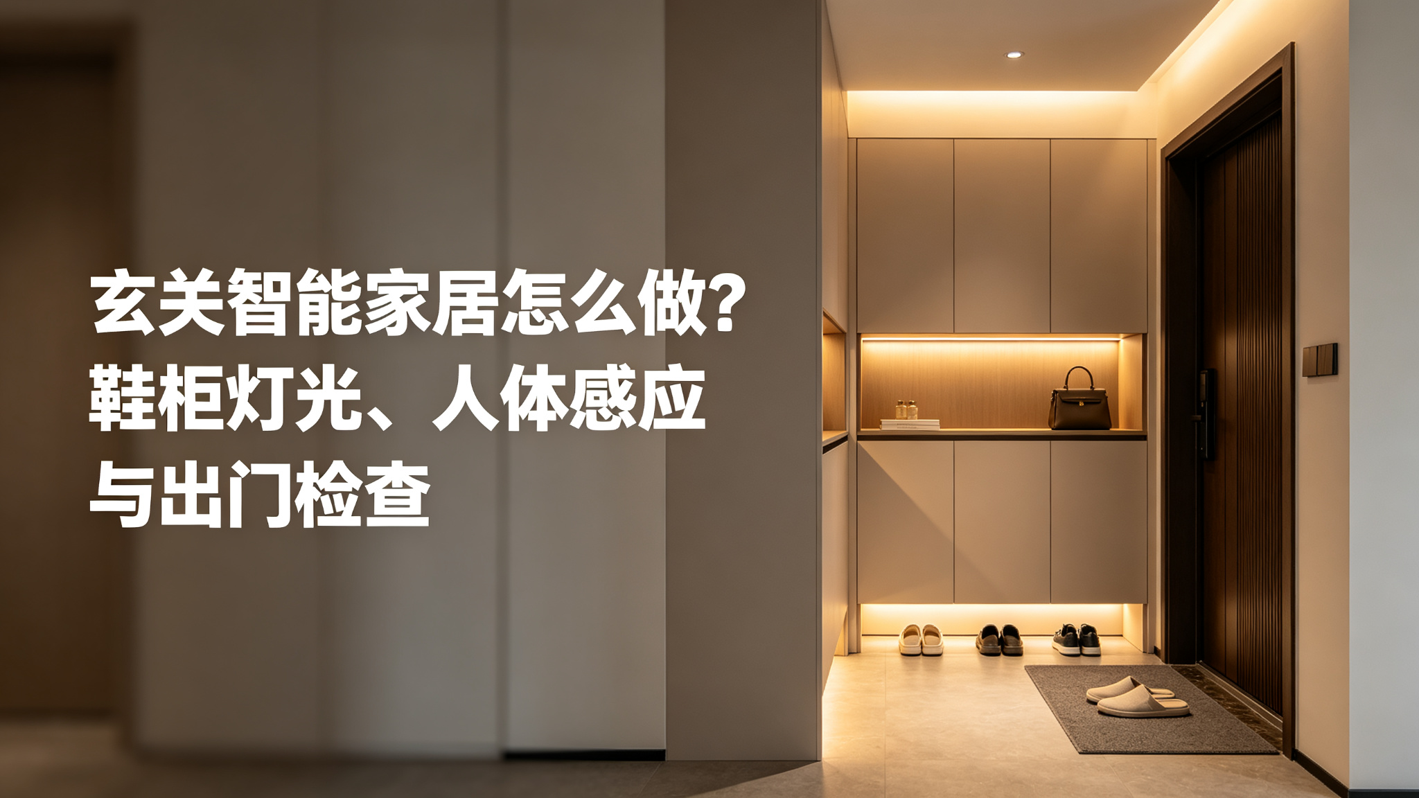 玄关智能家居怎么做？鞋柜灯光、人体感应与出门检查
