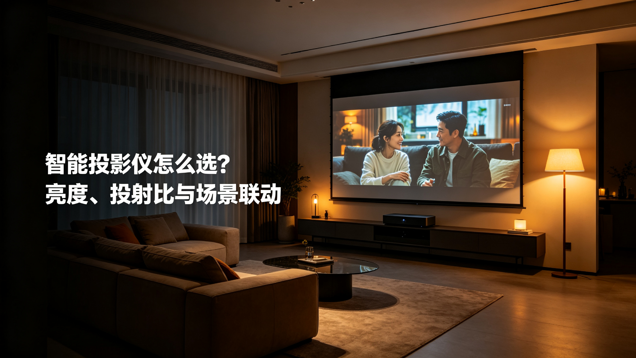智能投影仪怎么选?亮度、投射比与场景联动