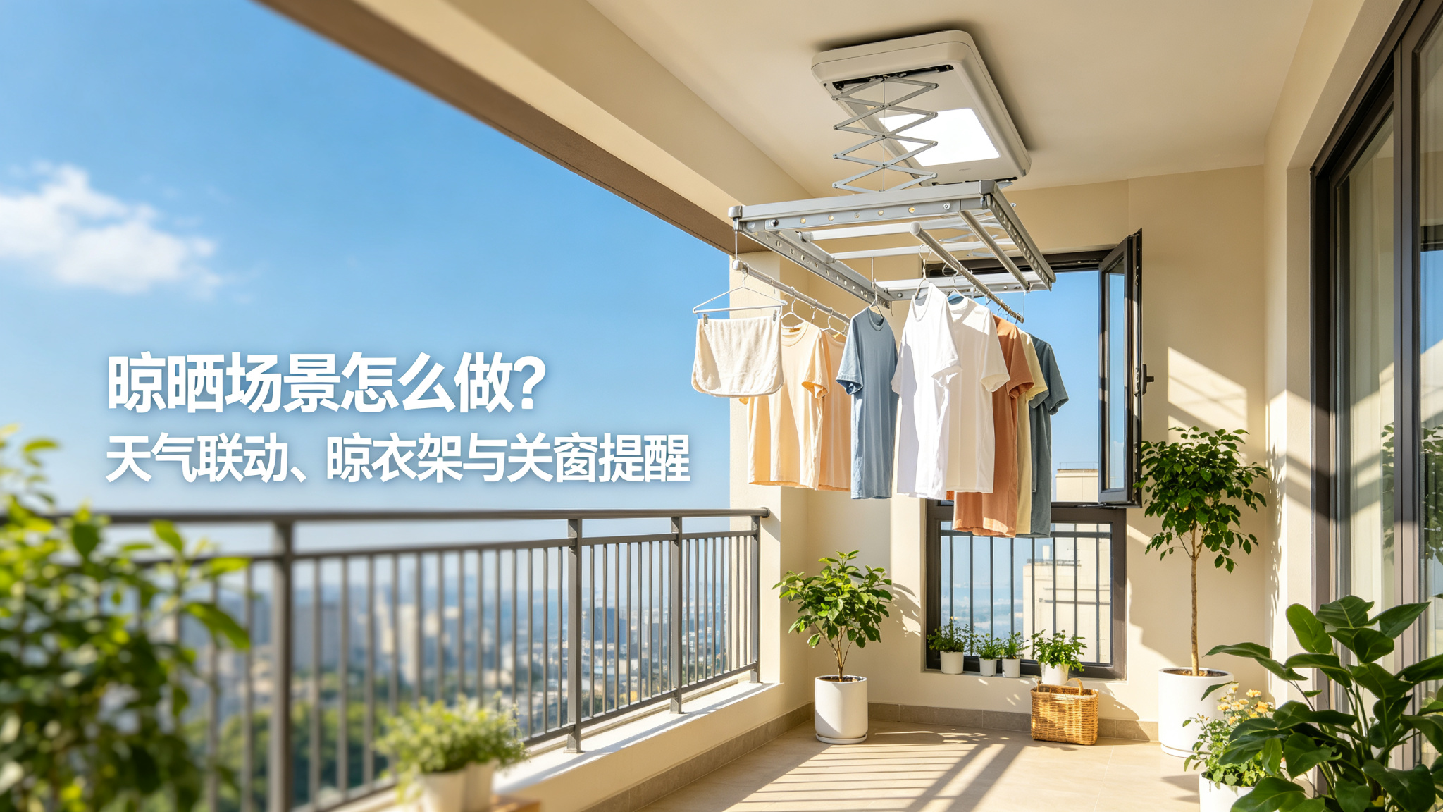 晾晒场景怎么做?天气联动、晾衣架与关窗提醒