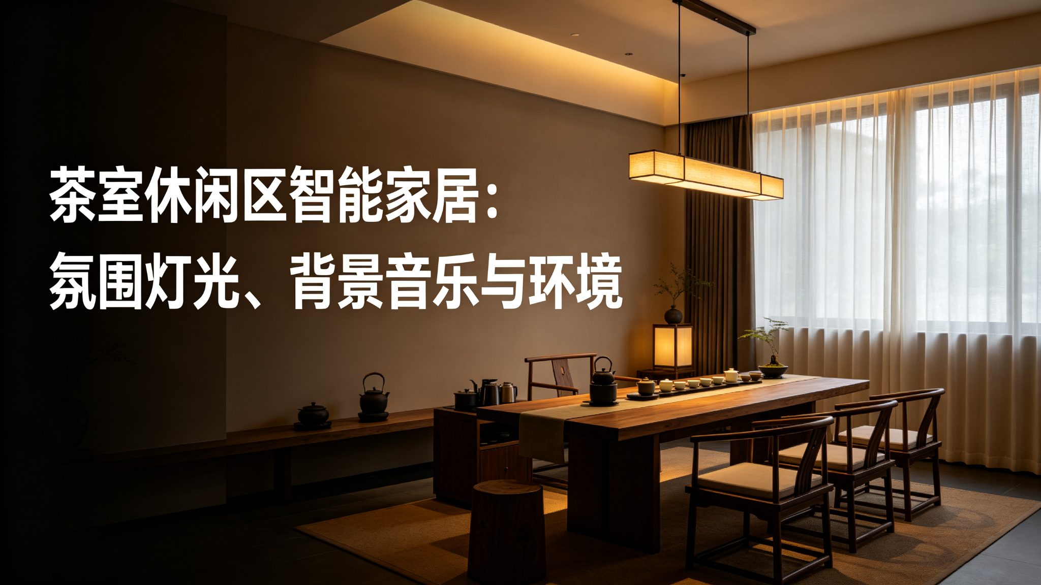 茶室休闲区智能家居:氛围灯光、背景音乐与环境