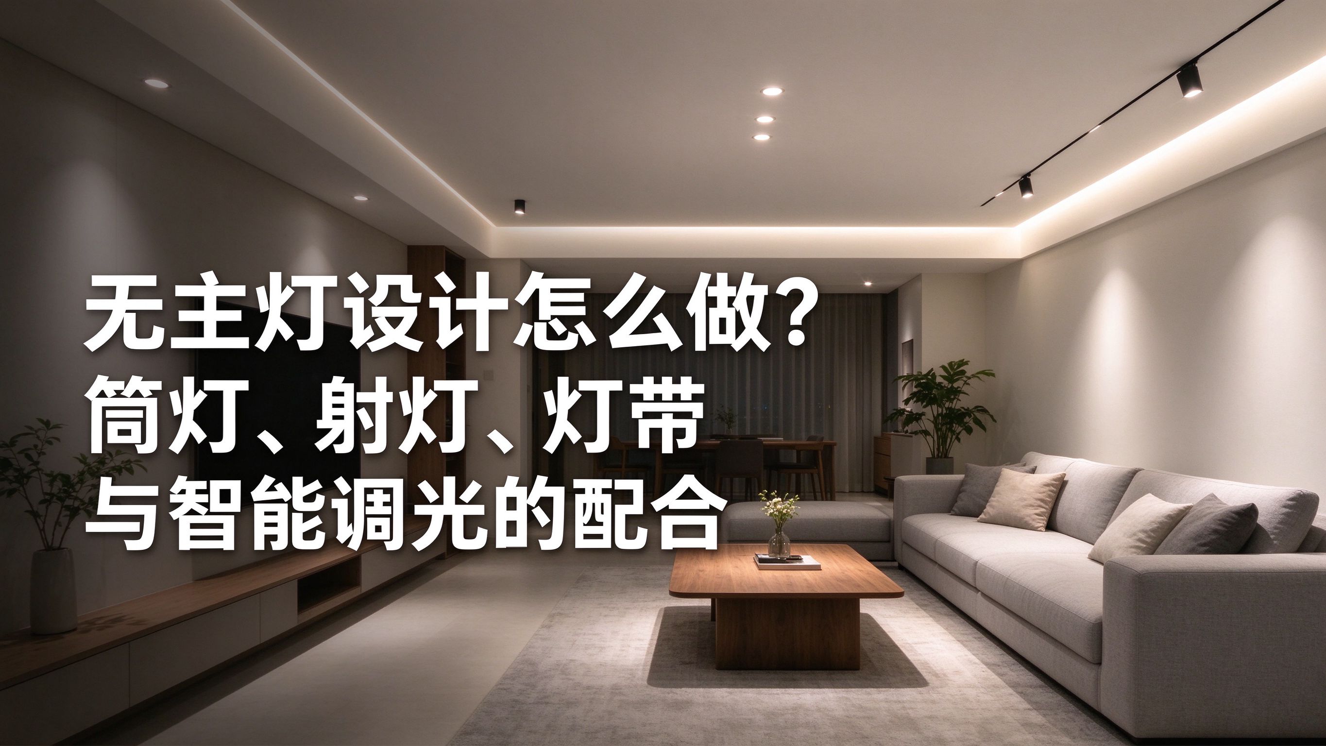 无主灯设计怎么做?筒灯、射灯、灯带与智能调光的配合