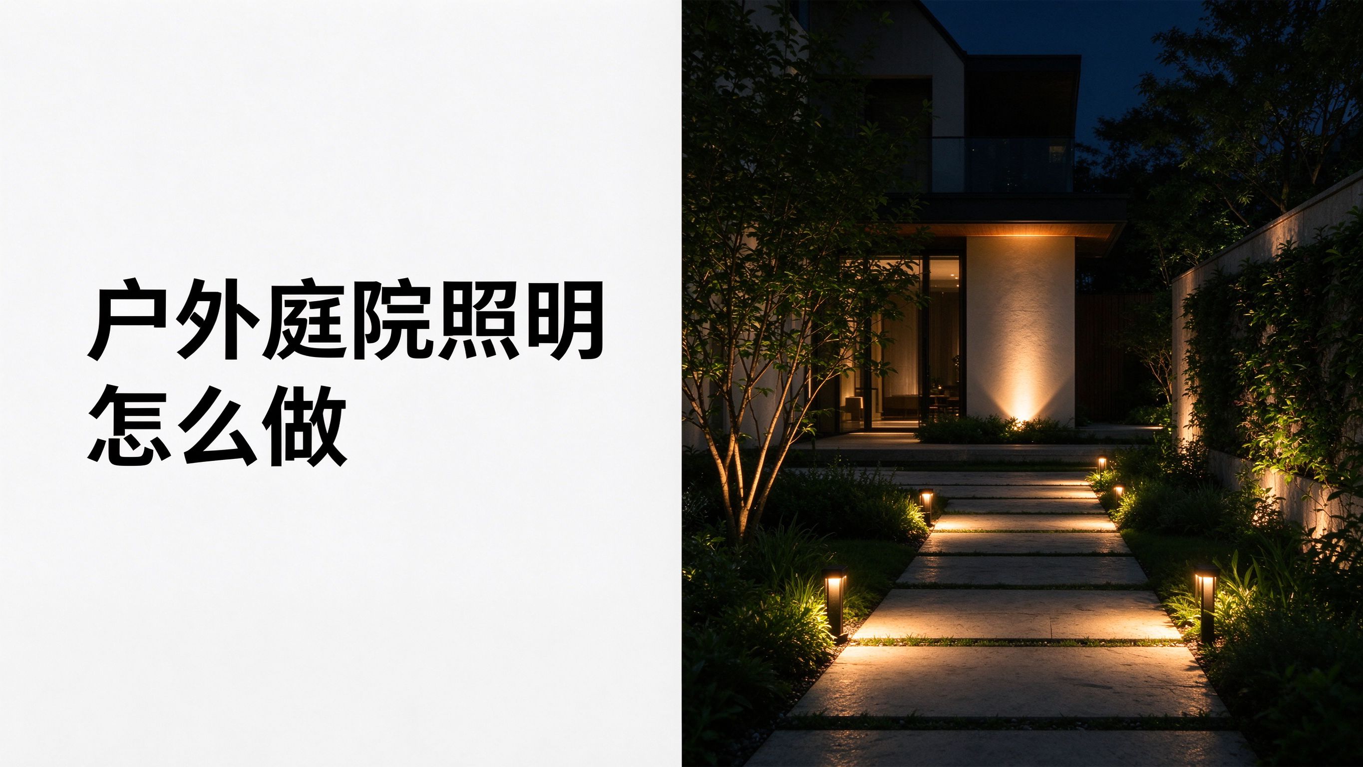户外庭院照明怎么做？路径灯、洗墙灯、感应与安防联动